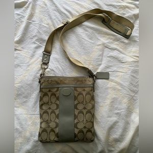 Grey Coach bag. Measurements approximately 8.5x 7 1/4